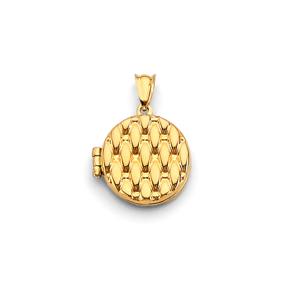 14K Yellow Gold Round Shaped Locket Pendant