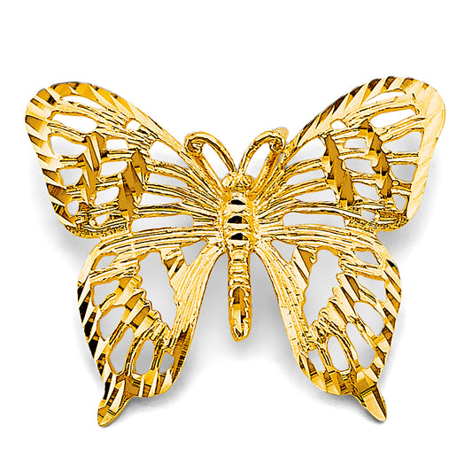 14K Yellow Gold Filigree Butterfly Pendant