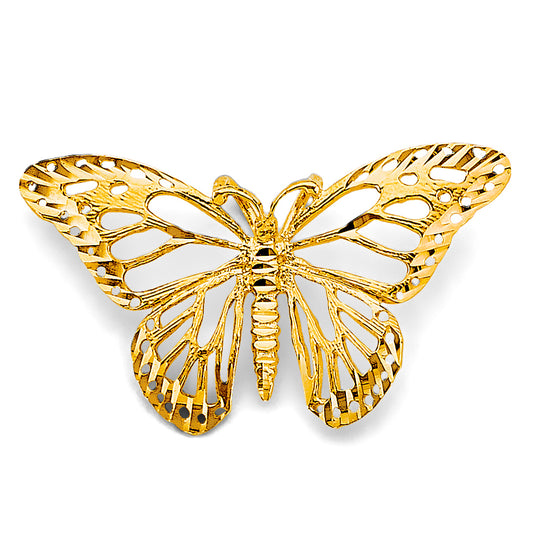 14K Yellow Gold Filigree Butterfly Pendant