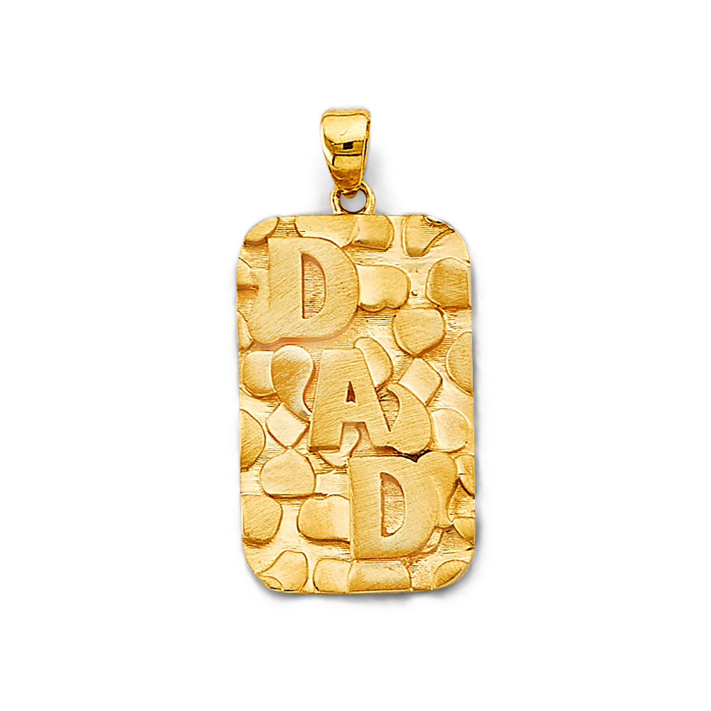 14K Yellow Gold Dad Nugget Design Pendant