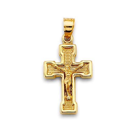 14K Yellow Gold Crucifix Pendant aprox 1 1/4" tall