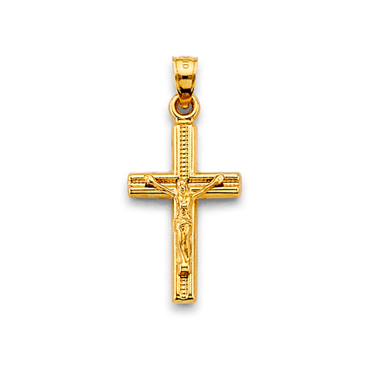 14K Yellow Gold Crucifix Pendant aprox 1" tall