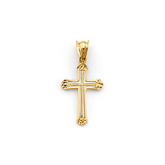 14K Yellow Gold High-Polished Cross Pendant aprox 3/4" tall