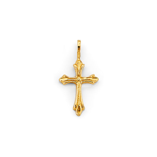 14K Yellow Gold High-Polished Cross Pendant aprox 3/4" tall