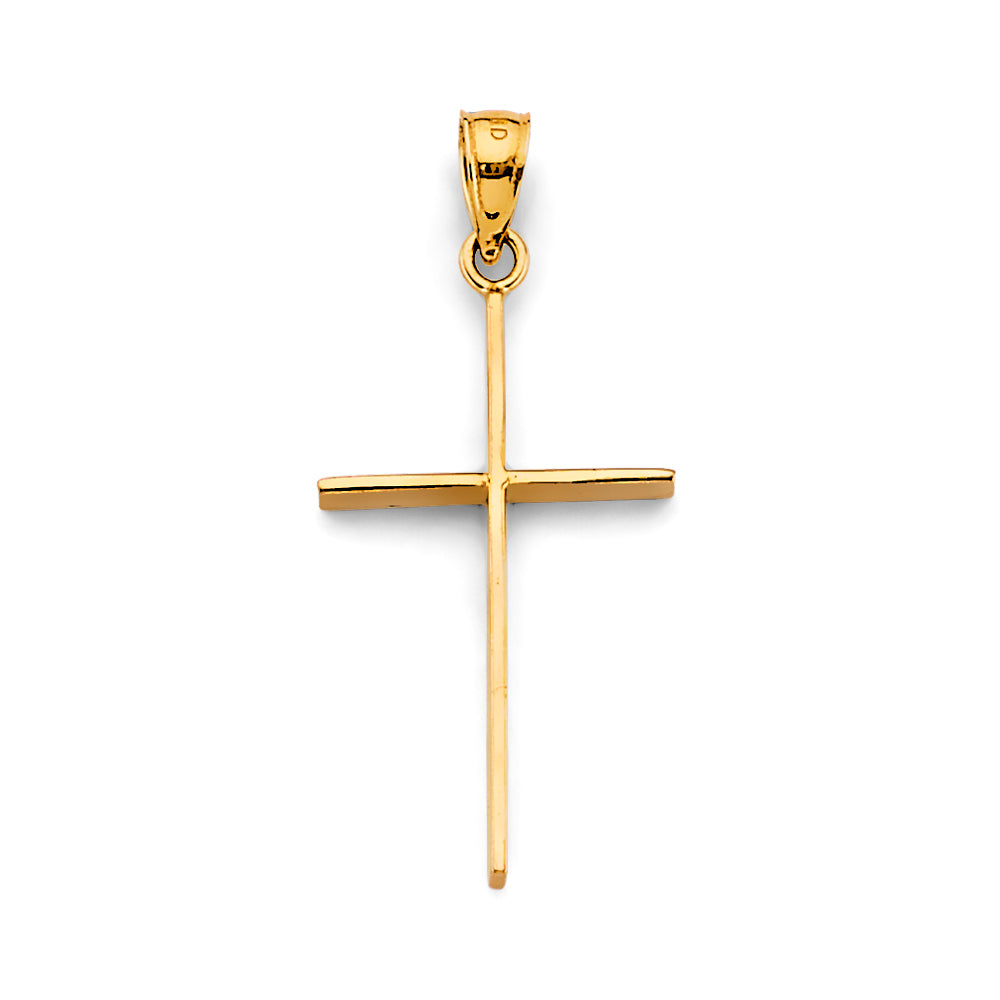 14K Yellow Gold High-Polished Cross Pendant aprox 1 1/2" tall