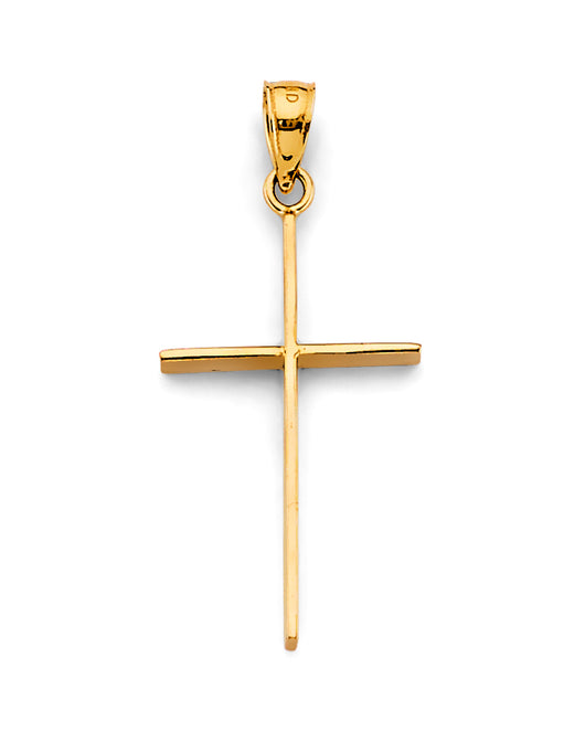 14K Yellow Gold High-Polished Cross Pendant aprox 1 1/2
