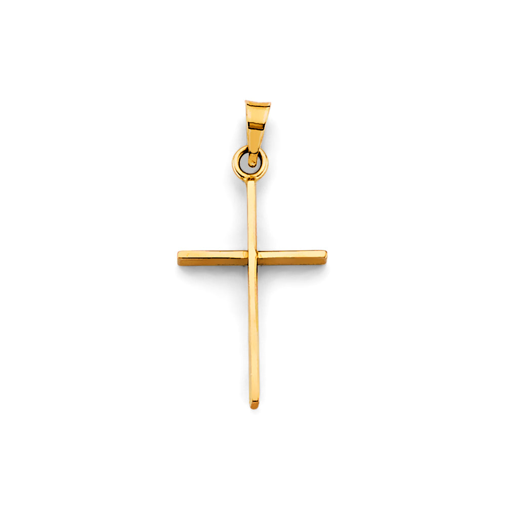 14K Yellow Gold High-Polished Cross Pendant aprox 1" tall