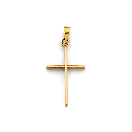14K Yellow Gold High-Polished Cross Pendant aprox 1" tall