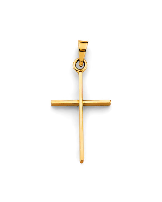 14K Yellow Gold High-Polished Cross Pendant aprox 1