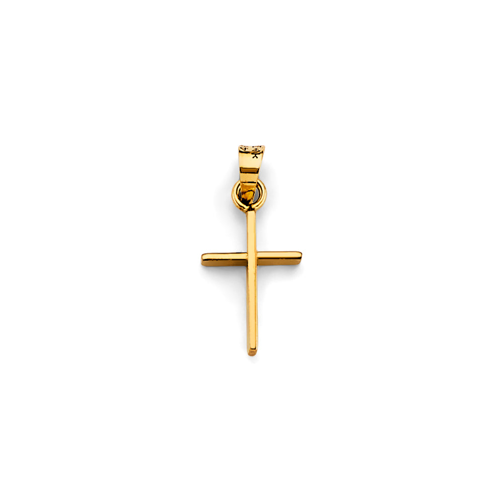 14K Yellow Gold High-Polished Cross Pendant aprox 3/4" tall