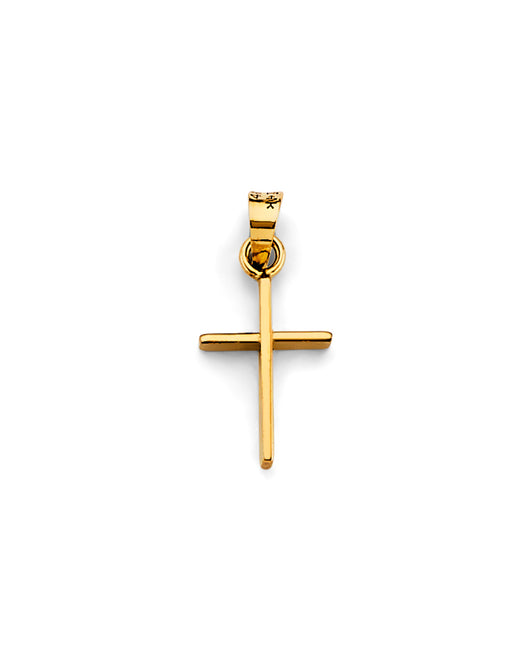 14K Yellow Gold High-Polished Cross Pendant aprox 3/4