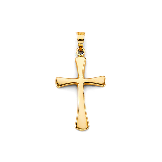 14K Yellow Gold High-Polished Cross Pendant aprox 1" tall