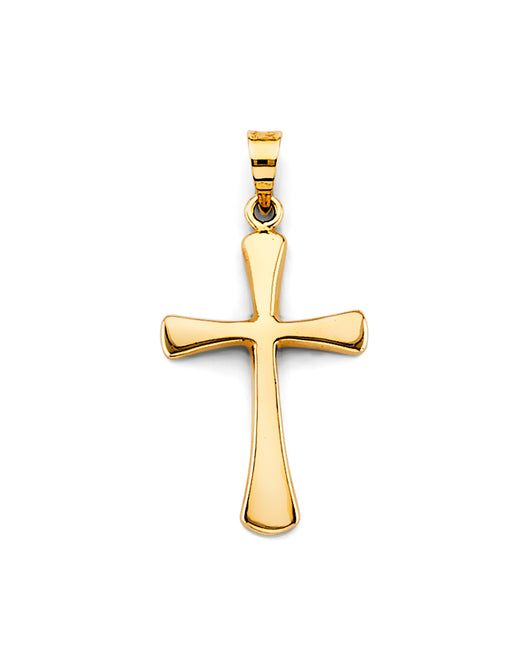 14K Yellow Gold High-Polished Cross Pendant aprox 1