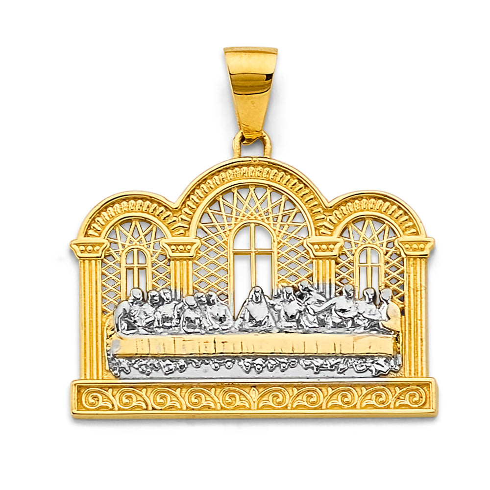 14K Two-Tone Gold Last Supper Pendant
