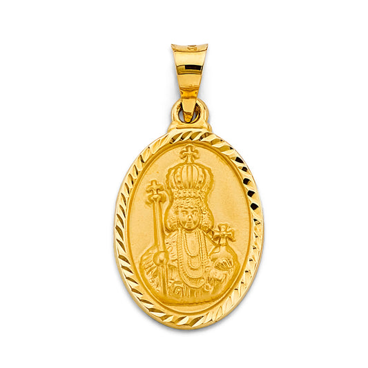 14K Yellow Gold Oval Religious Pendant