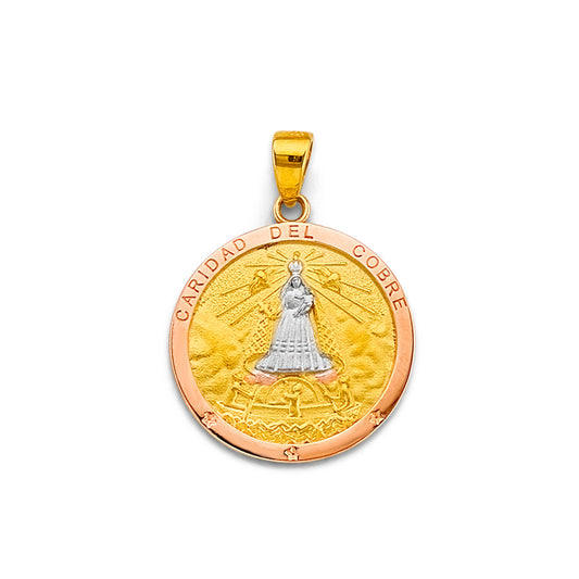 14K Tri-Color Gold Caridad del Cobre Medallion