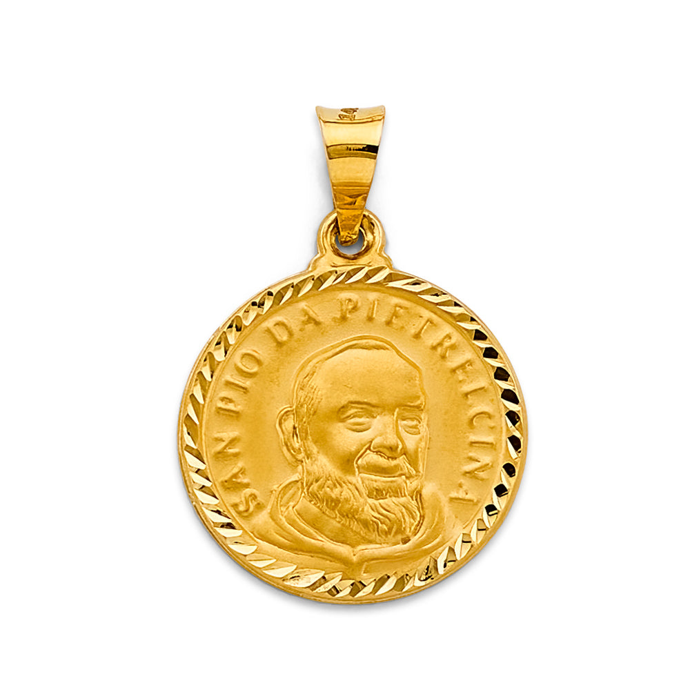 14K Yellow Gold Saint Padre Pio Pendant