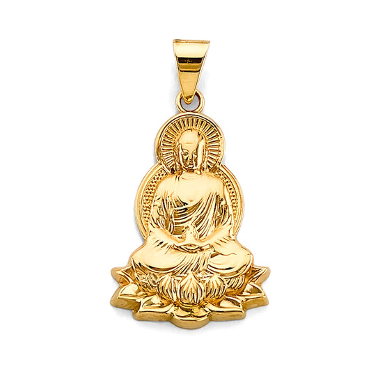 14K Yellow Gold Buddha Design Pendant