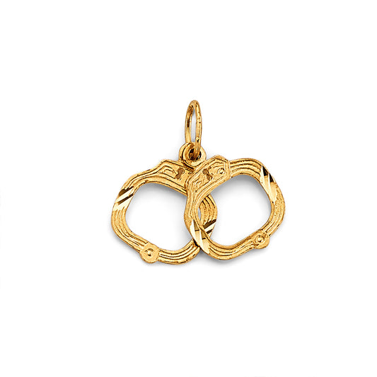 14K Yellow Gold Handcuffs Charm