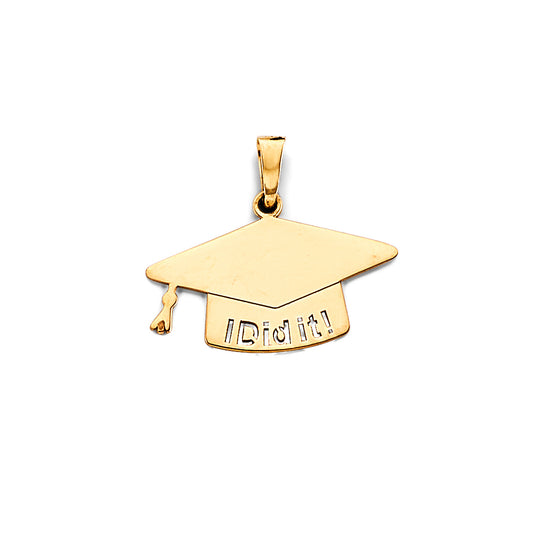 14K Yellow Gold Graduation Cap “I Did It!” Charm