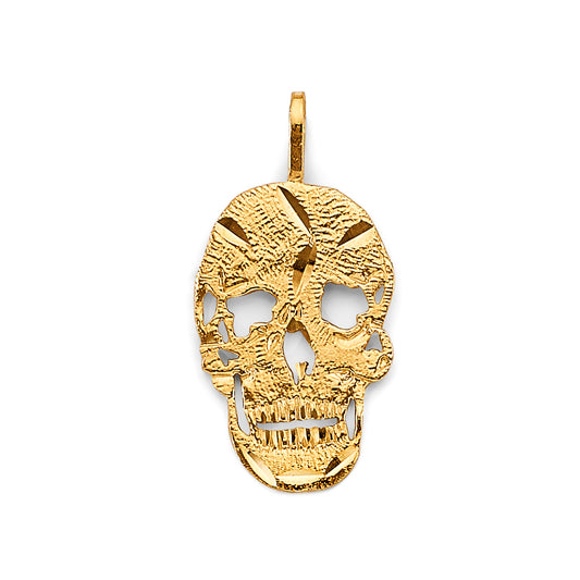 14K Yellow Gold Skull Charm