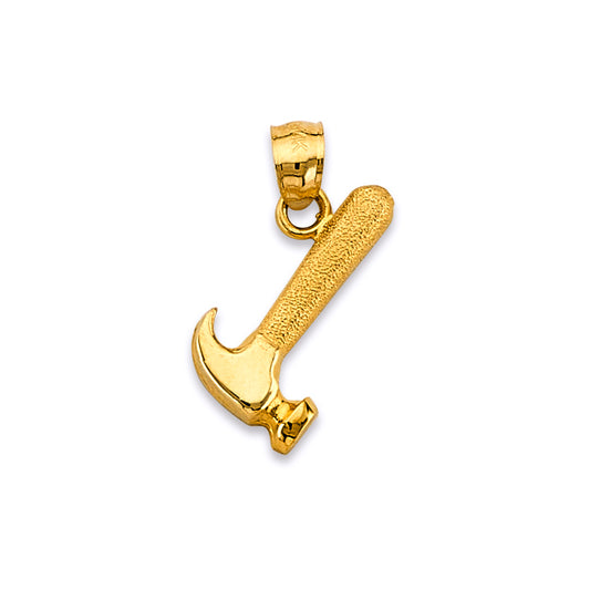 14K Yellow Gold Hammer Tool Pendant