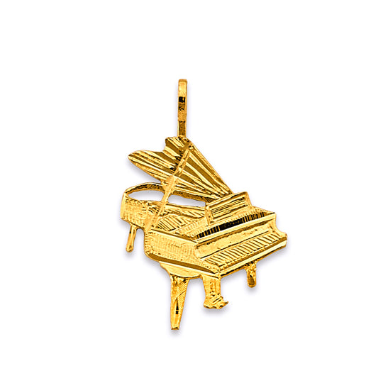 14K Yellow Gold Grand Piano Musical Instrument Pendant