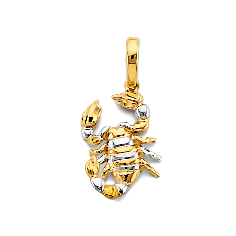 14K Two-Tone Gold Scorpion Pendant aprox 1.2mm Tall