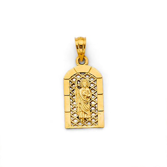 14K Yellow Gold Saint Jude Window Pendant
