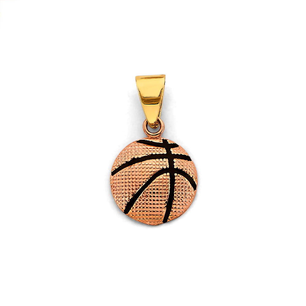 14K Two-Tone Gold Basketball Pendant