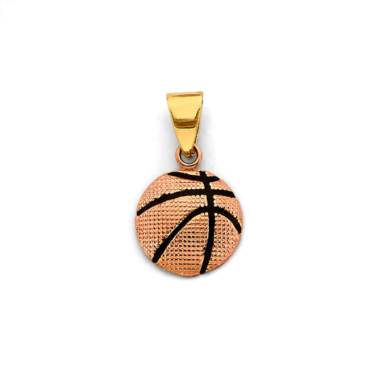 14K Two-Tone Gold Basketball Pendant