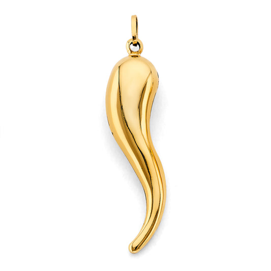 14K Yellow Gold Italian Horn Charm