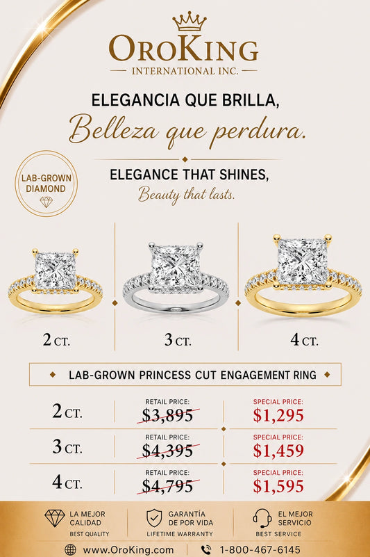 Women's 14K Gold Certified Lab-Grown Diamond Princess Cut Hidden Halo Ring with Diamond Band 2.00ct. Center Stone/ 2.40ct. TDW