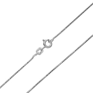 925 Sterling Silver Rhodium Plated Snake Round DC 020 Chain 0.8mm