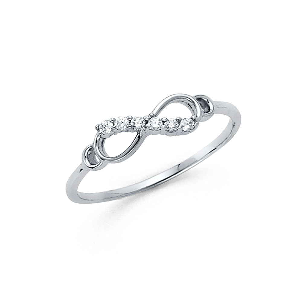 14K White Gold Infinity CZ Ring