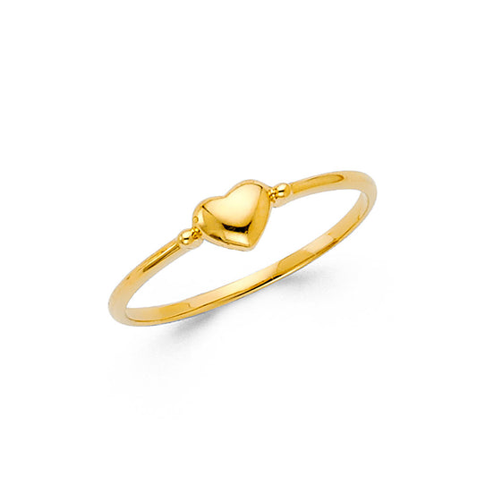 14K Yellow Gold Women's Heart Design Ring