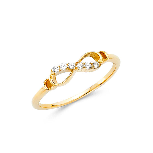 14K Yellow Gold Infinity CZ Ring