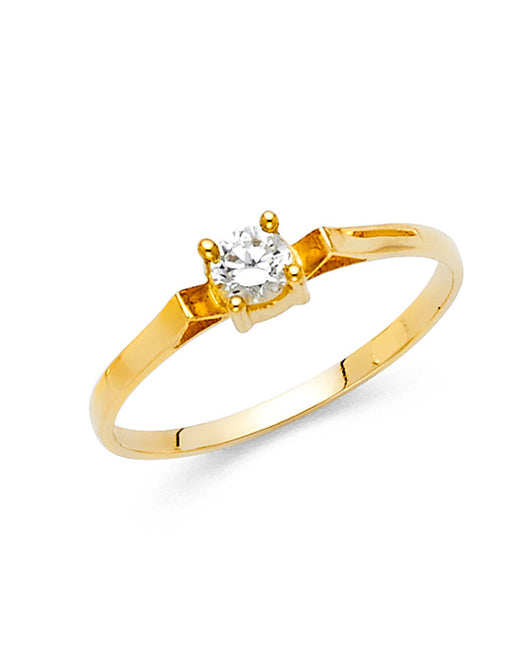 14K Yellow Gold Classic Solitaire CZ Women’s Ring
