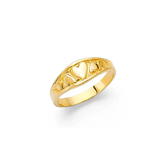 14K Yellow Gold Heart Design Children’s Ring