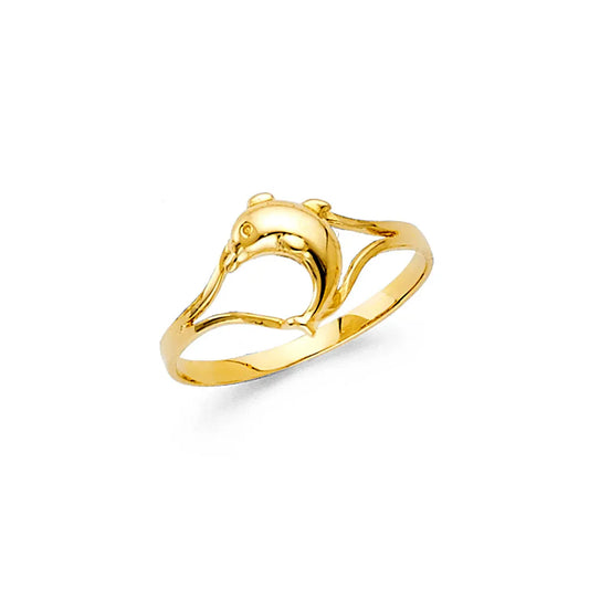 14K Yellow Gold Dolphin Design Children’s Ring