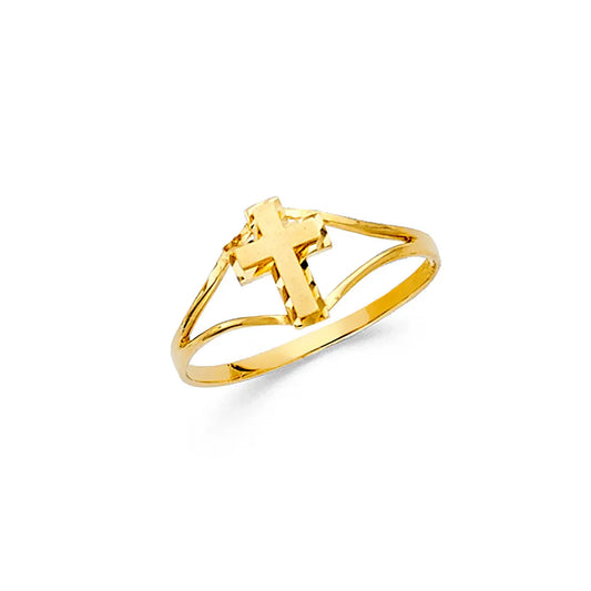 14K Yellow Gold Cross Design Children’s Ring