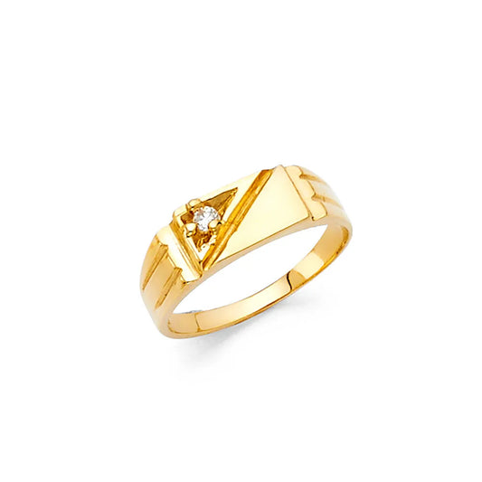 14K Yellow Gold Triangle Design CZ Children’s Ring