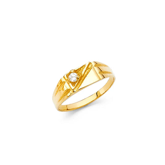 14K Yellow Gold Triangle Design CZ Children’s Ring