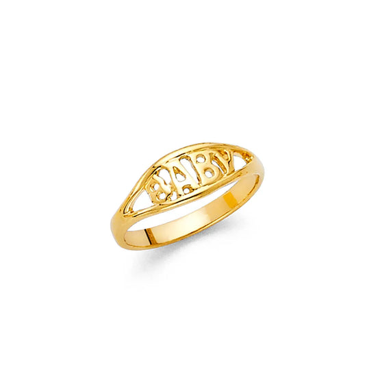 14K Yellow Gold “Baby” Script Children’s Ring