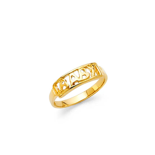 14K Yellow Gold “Baby” Script Children’s Ring