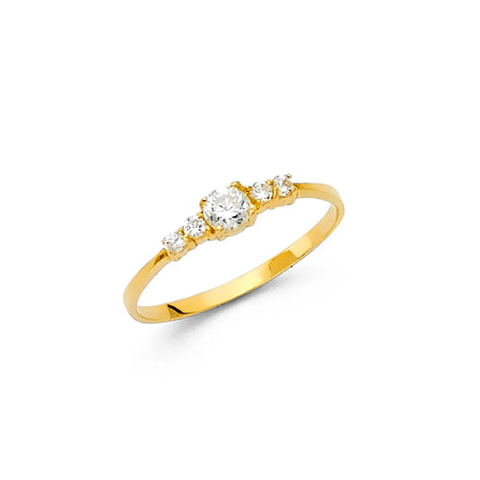 14K Yellow Gold  White CZ Children’s Ring