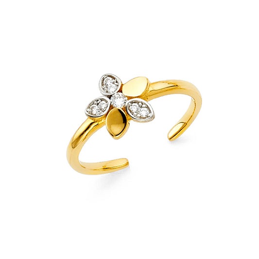 14K Yellow Gold CZ Toe Ring