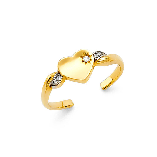 14K Yellow Gold CZ Toe Ring