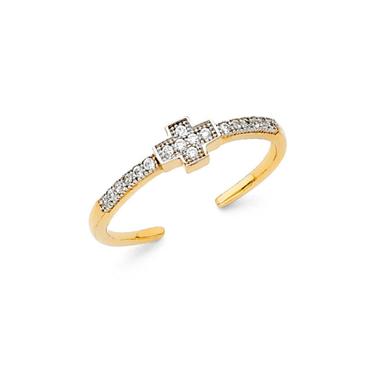 14K Yellow Gold CZ Toe Ring