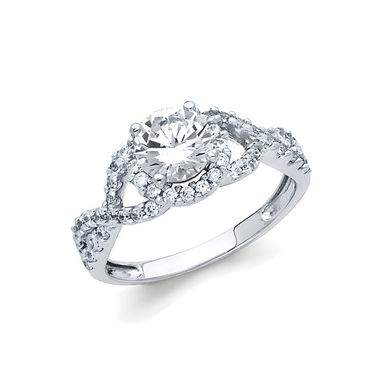 1.25 ct 14K White Gold Cubic Zirconia Woman's Engagement Ring